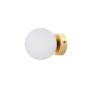 Kinkiet Mija Kaspa: Szkło, Biało-Złoty, 12cm | Lampa do salonu