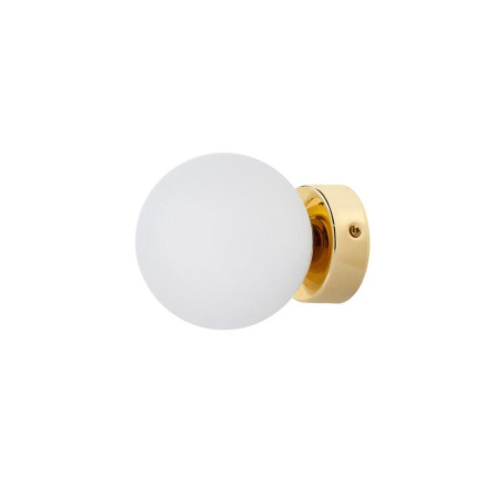 Kinkiet Mija Kaspa: Szkło, Biało-Złoty, 12cm | Lampa do salonu