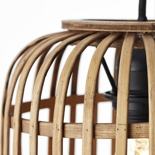 Lampa wisząca rattanowa Boho Woodrow 21cm - Stylowe oświetlenie
