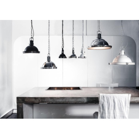 Lampa wisząca vintage Nautilius biała Kaspa | Retro design