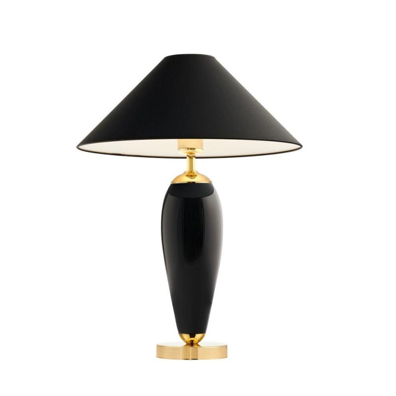 Lampa Hampton Kaspa: Elegancki design, czarny abażur | Rea Gold