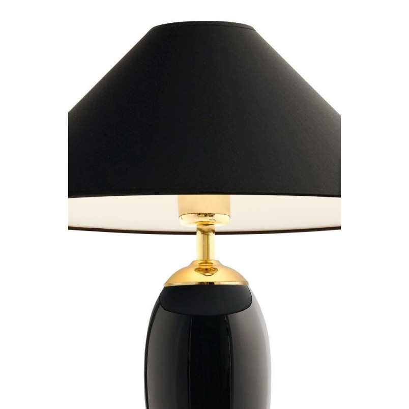 Lampa Hampton Kaspa: Elegancki design, czarny abażur | Rea Gold