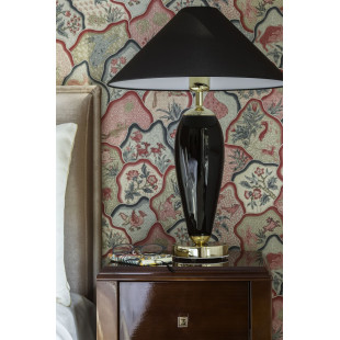 Lampa Hampton Kaspa: Elegancki design, czarny abażur | Rea Gold