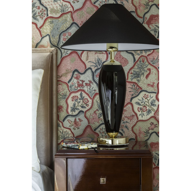 Lampa Hampton Kaspa: Elegancki design, czarny abażur | Rea Gold