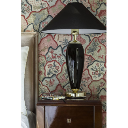 Lampa Hampton Kaspa: Elegancki design, czarny abażur | Rea Gold
