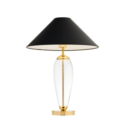 Lampa Hampton Kaspa | Elegancka lampa stołowa czarna i przezroczysta