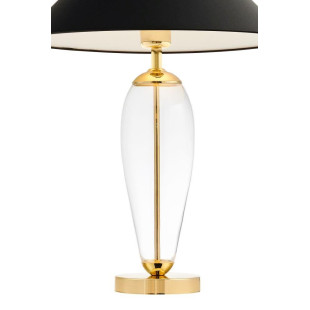 Lampa Hampton Kaspa | Elegancka lampa stołowa czarna i przezroczysta