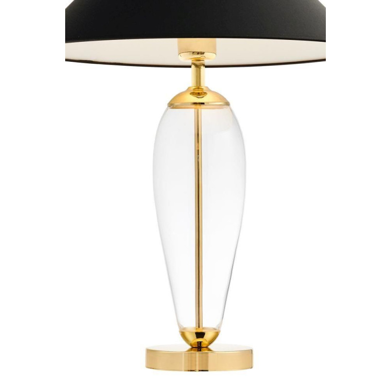 Lampa Hampton Kaspa | Elegancka lampa stołowa czarna i przezroczysta