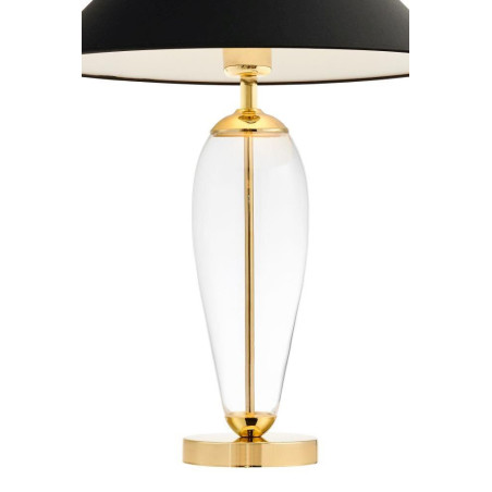 Lampa Hampton Kaspa | Elegancka lampa stołowa czarna i przezroczysta