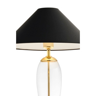 Lampa Hampton Kaspa | Elegancka lampa stołowa czarna i przezroczysta