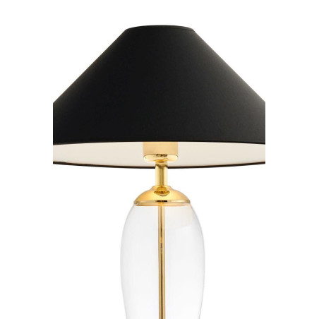 Lampa Hampton Kaspa | Elegancka lampa stołowa czarna i przezroczysta