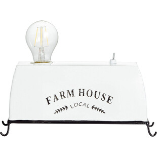 Lampa Stołowa Rustykalna Farm Life Biała | Brilliant