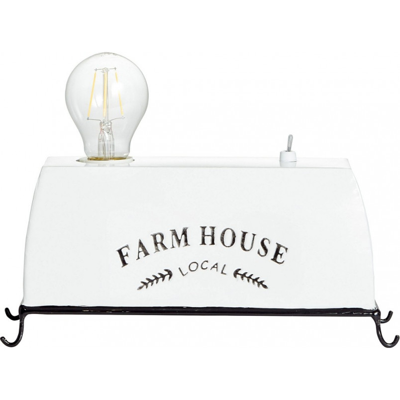 Lampa Stołowa Rustykalna Farm Life Biała | Brilliant