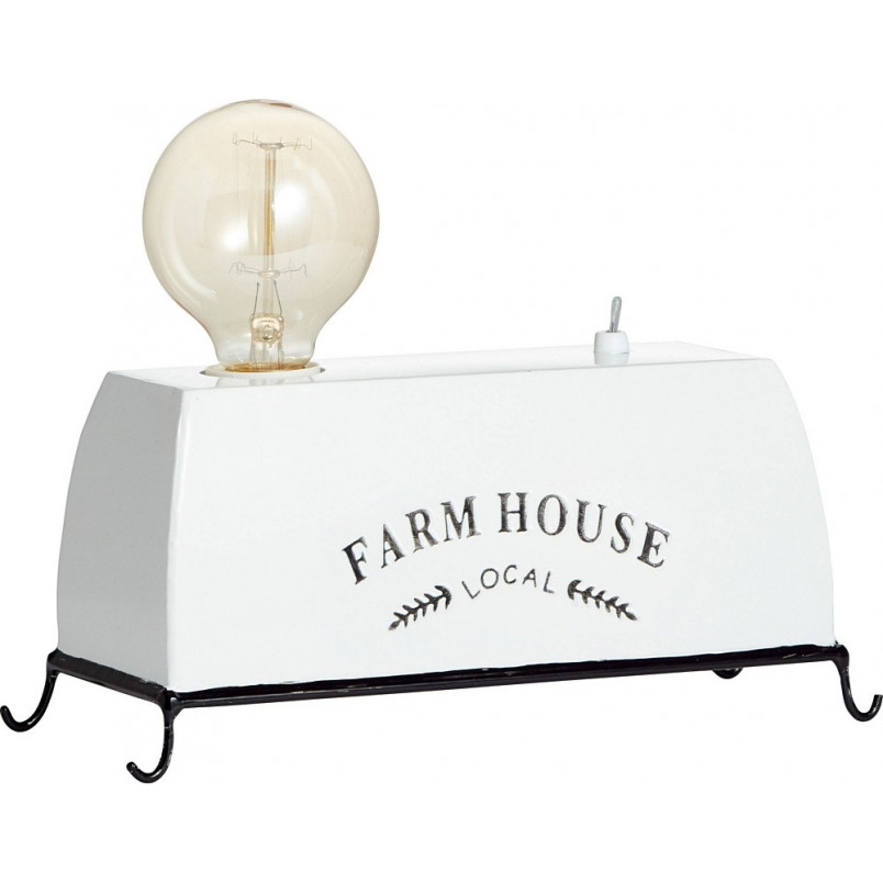 Lampa Stołowa Rustykalna Farm Life Biała | Brilliant