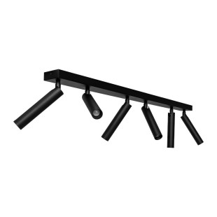 Reflektor sufitowy 6 punktowy Kaspa - Minimalistyczny design | Czarny