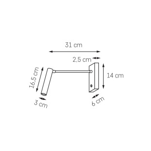Kinkiet LED Roll biały Kaspa | Minimalistyczny design