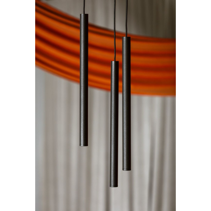 Lampa wisząca tuba Roll LED 10cm czarna Kaspa - Oświetlenie LED