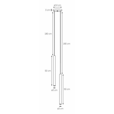 Lampa wisząca LED Kaspa Roll 2 tuby - Nowoczesny design