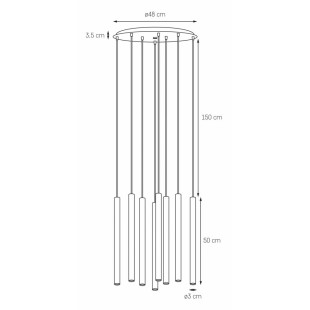 Lampa wisząca LED Kaspa Roll VIII - 48cm - Biała