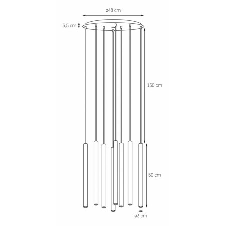 Lampa wisząca Roll LED VIII 48cm czarna | Kaspa - Nowoczesne oświetlenie