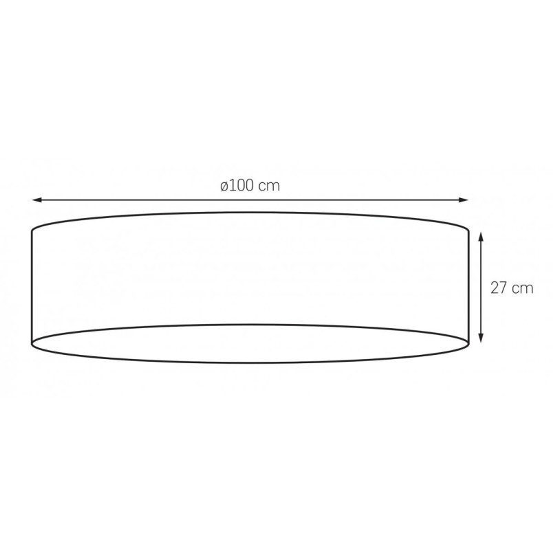 Plafon Okrągły Materiałowy Space 100cm Czarny Kaspa - Światło z Charakterem
