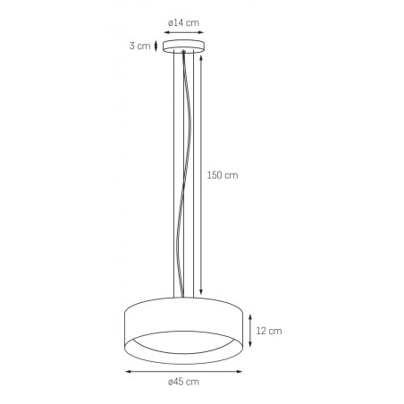 Lampa wisząca Vero - Kaspa: Nowoczesny design, 45cm, Czarno-srebrna