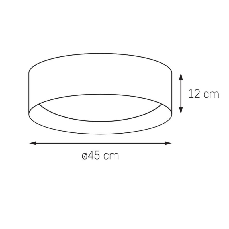 Plafon okrągły Vero 45cm czarny Kaspa - Nowoczesny design