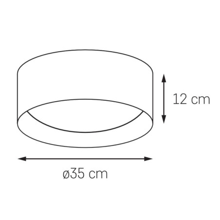 Plafon Vero 35cm Czarny Kaspa | Nowoczesne Oświetlenie