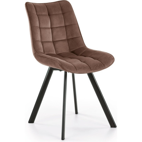 Krzesło welurowe pikowane K332 Halmar - Mokka | Elegancki Design