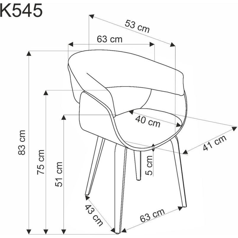 Krzesło drewniane K545 Halmar - Beżowe, Naturalne | Komfort i Styl
