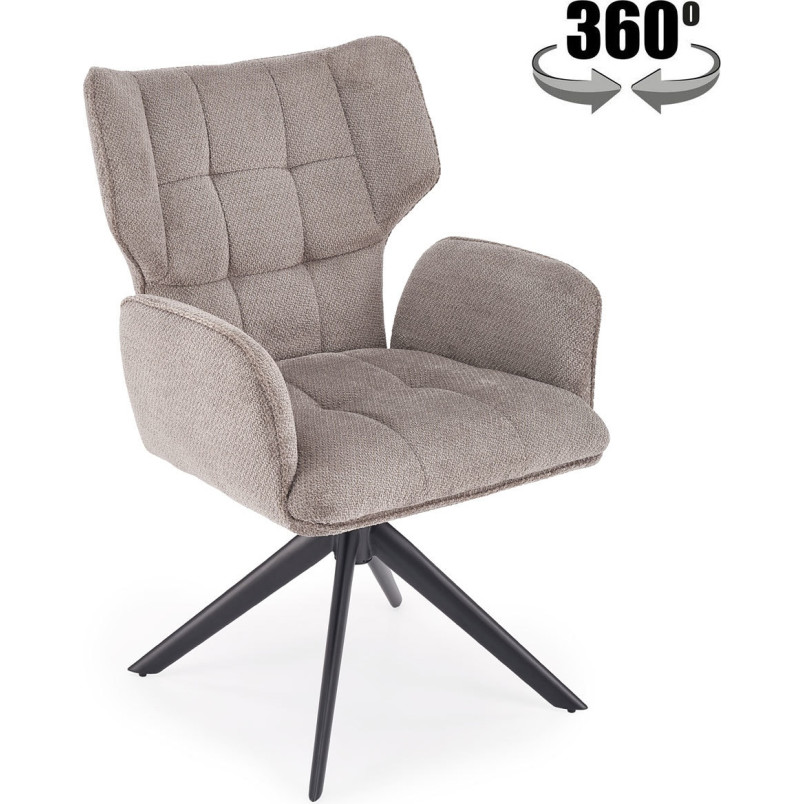 Fotel obrotowy pikowany K601 popiel Halmar | Komfort i styl