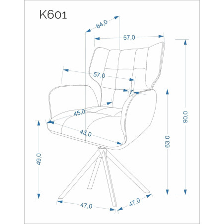 Fotel obrotowy pikowany K601 popiel Halmar | Komfort i styl