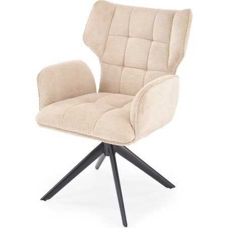 Krzesło fotelowe pikowane Halmar K601 beżowe | Komfort i styl