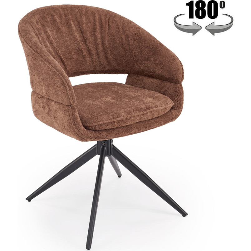 Krzesło muszelka obrotowe Halmar K602 | Brązowe, Tapicerowane