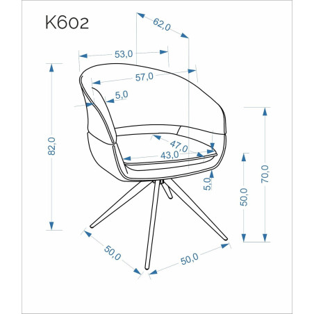 Krzesło muszelka obrotowe Halmar K602 | Brązowe, Tapicerowane