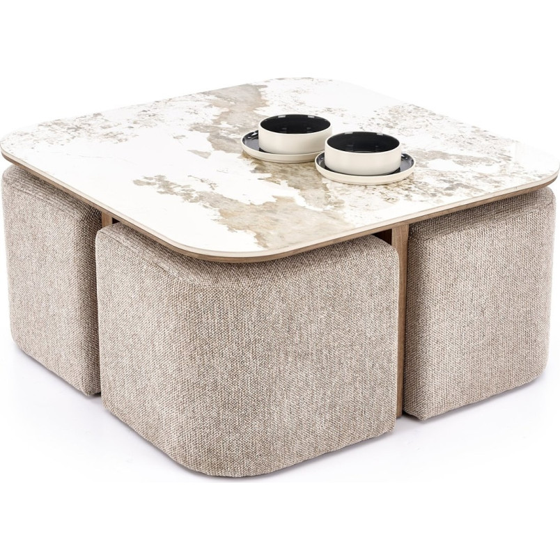 Stolik Arakis z pufami - Halmar | Nowoczesny design