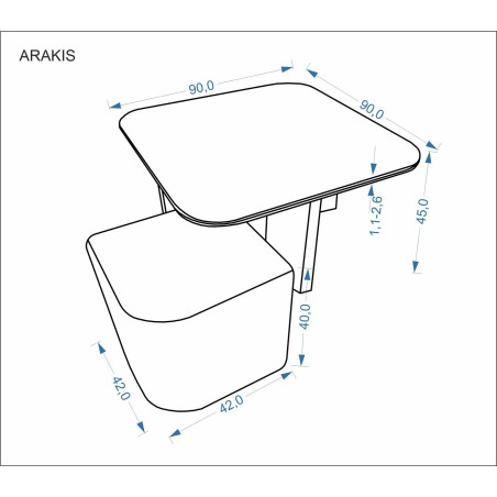 Stolik Arakis z pufami - Halmar | Nowoczesny design