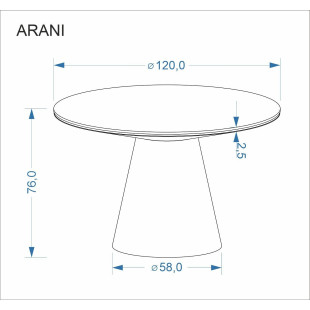 Stół okrągły Arani 120cm - Halmar | Beżowy marmur, orzech