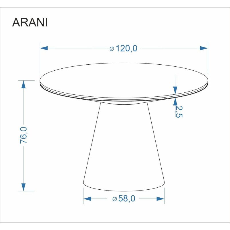 Stół okrągły Arani 120cm - Halmar | Beżowy marmur, orzech