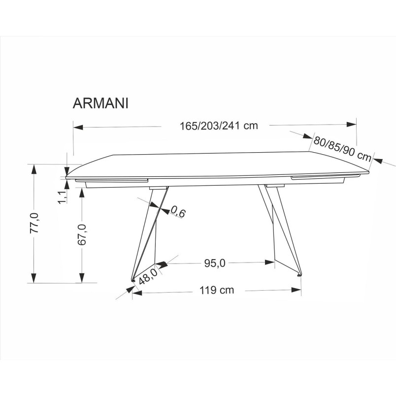 Stół rozkładany Armani | Spiek kwarcowy, design Halmar