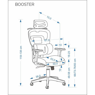 Fotel gabinetowy Booster Halmar | Ergonomiczny, Regulowany