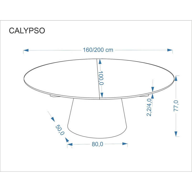Stół rozkładany owalny Calypso 160-200x100 Halmar | Dębowy