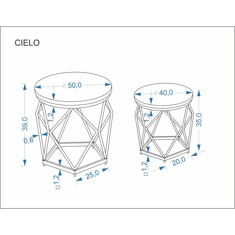 Zestaw stolików Cielo Halmar: Elegancki design, świetna cena!