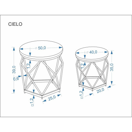 Zestaw stolików Cielo Halmar: Elegancki design, świetna cena!