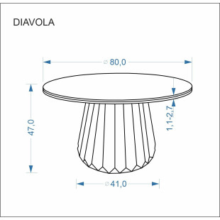 Stolik okrągły Diavola 80cm Halmar | Trawertyen/Orzech