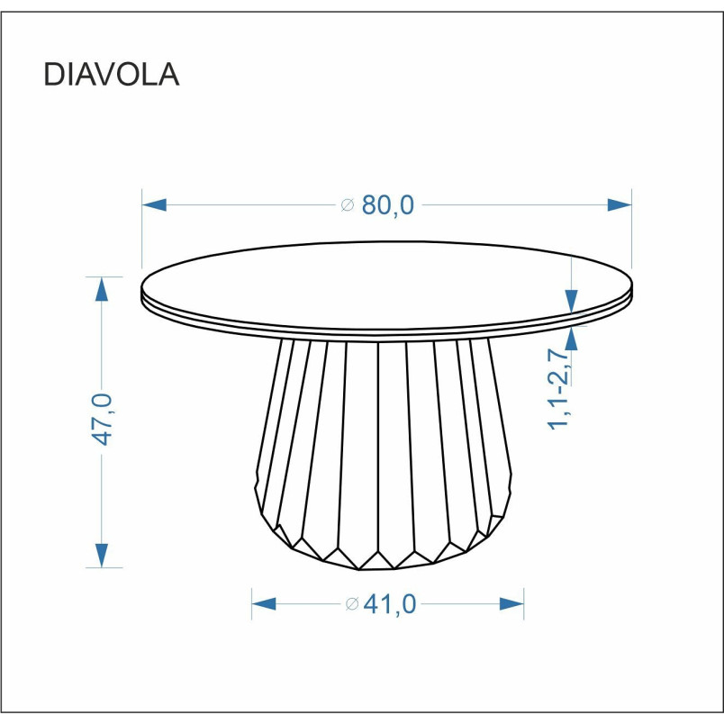 Stolik okrągły Diavola 80cm Halmar | Trawertyen/Orzech
