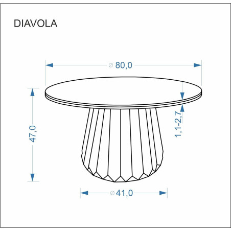 Stolik okrągły Diavola 80cm Halmar | Trawertyen/Orzech
