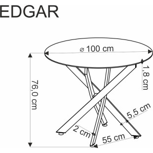 Stół okrągły Edgar 100cm kaszmirowy Halmar - Komfort i Styl