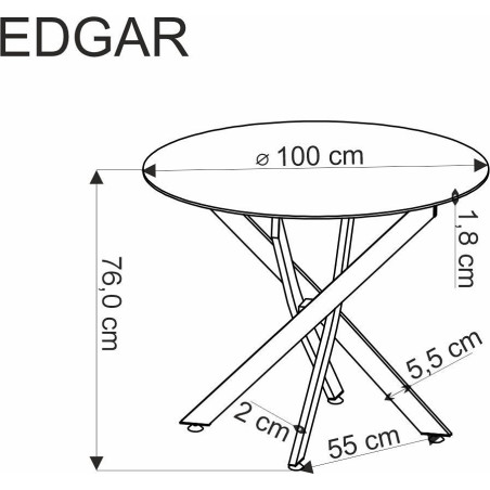 Stół okrągły Edgar 100cm kaszmirowy Halmar - Komfort i Styl