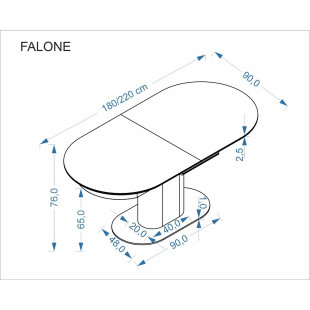 Stół rozkładany Falone 180-220x90 - Halmar | Jasny Trawertyn